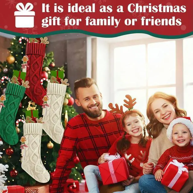 Alt view image 3 of 4 - Personalized Christmas Stocking Large Capacity Stocking Gift Bag Wear Resist Xmas Stocking Candy Bag for Home Xmas Tree Ornament