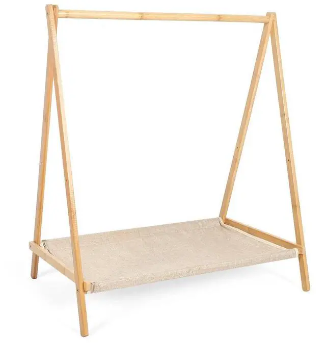 Main image of Wood Clothes Rack Foldable Garment Rack Portable Clothing Organizer Shelves for Hanging Clothes Coats Skirts Shoes Bags