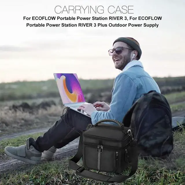 Alt view image 3 of 4 - Carrying Case Case Multiple Pockets Travel Bag Protective Case for Ecoflow Portable Power Station River 3/3 Plus
