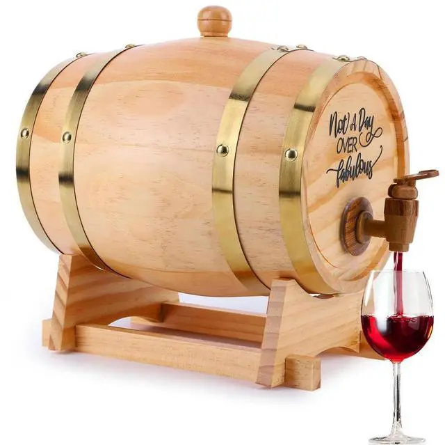 Main image of 3L Engraved Whiskey Barrel with Stand Bung and Spigot Wine Barrel Bourbon Barrel for Cocktails Bourbon Rum Beer
