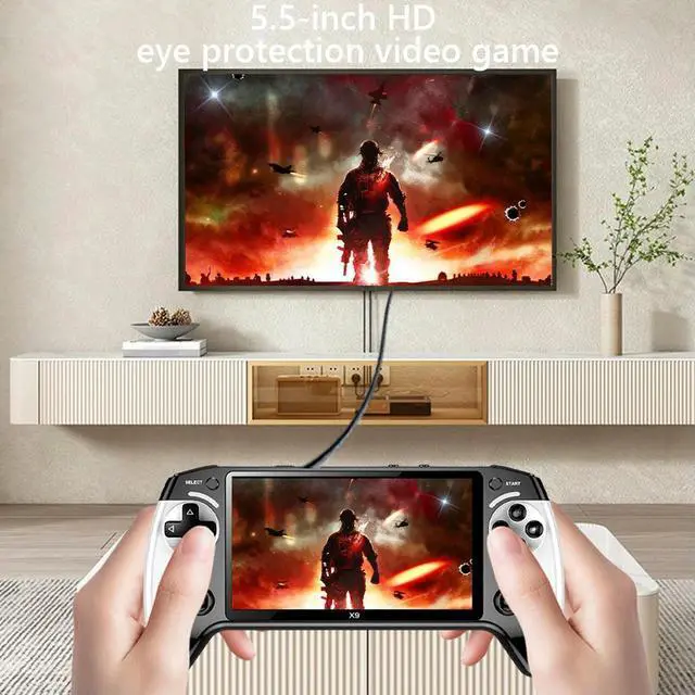 Alt view image 4 of 4 - 5.5 Inch Screen Handheld Game Console 1500mAh Handheld Game Player Type-C Charging Portable Game Player for Kids Adults