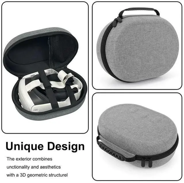 Alt view image 4 of 4 - Carrying Case Bag Shockproof Protective Bag Case Anti-Scratch Hard Carry Bag Partition with Mesh Bag for Quest 3 Headset