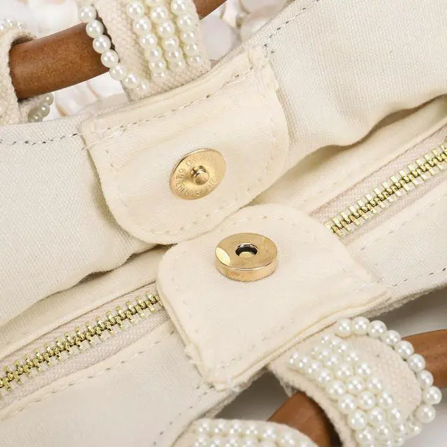 Alt view image 8 of 8 - Handmade Heavy Industry Natural Shell Beaded Clutch Purse Wooden Handle Beach Bag Women's Wedding Party Bag 2025