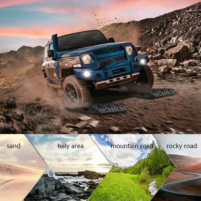 Alt view image 2 of 4 - 2Pcs Traction Board Anti-Skid Emergency Traction Mat Car Emergency Escape Mat Mud Sand Traction Assistance for Vehicles