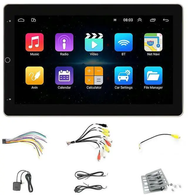 Alt view image 6 of 7 - 10.1 Inch Touchscreen Car Stereo Radio Wireless CarPlay Android Auto Car Radio with GPS BT FM Radio Multimedia Player