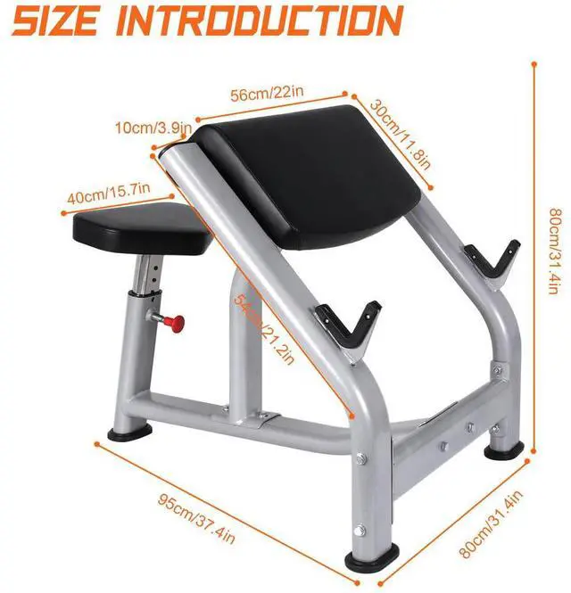 Main image of Preacher Curl Weight Bench Seated Isolated Barbell Dumbbell Biceps Station Preacher Curl Bench for Home Gym Strength Training