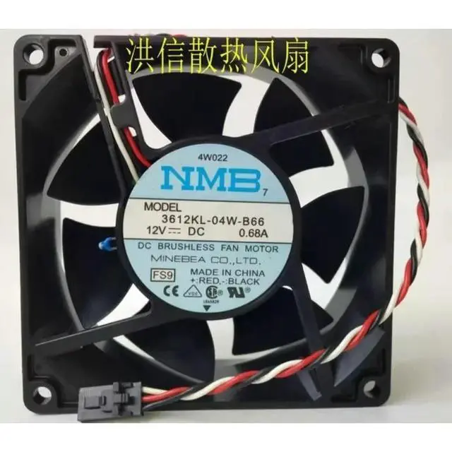Alt view image 3 of 4 - Cooler Fan for MNB 3612KL-04W-B66 12V 0.68A 3-wire Server Cooling Fan 9032 90X90X32mm