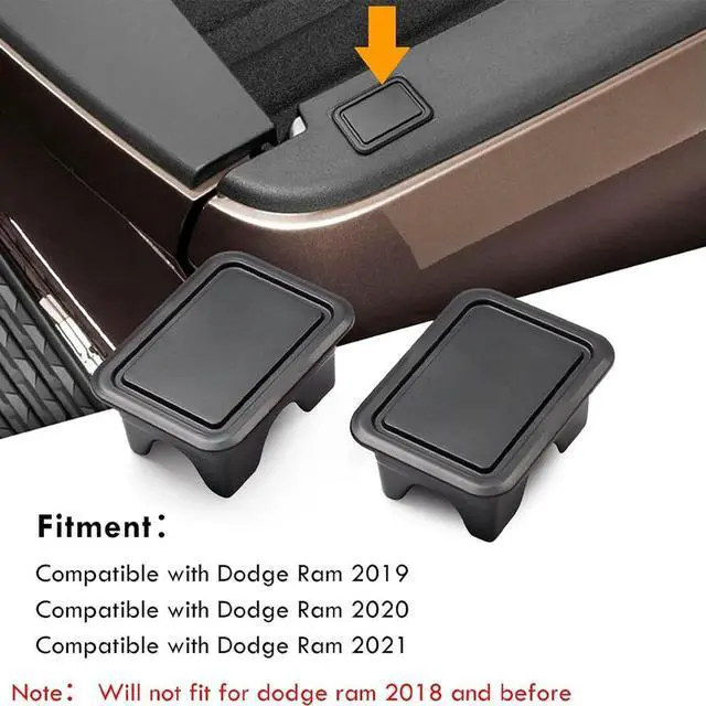 Alt view image 7 of 7 - 2Pcs Rear Truck Pickup Bed Rail Pile Plugs Caps Truck Pickup Bucket Caps Black Stake Pocket Covers Compatible with Ram 2019-2024