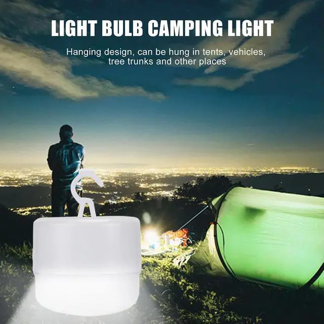 Alt view image 6 of 7 - Led Outdoor Hanging Lights Portable Emergency Light Bulb Rechargeable Night Light Lantern Adjustable for Hiking Fishing Outdoor