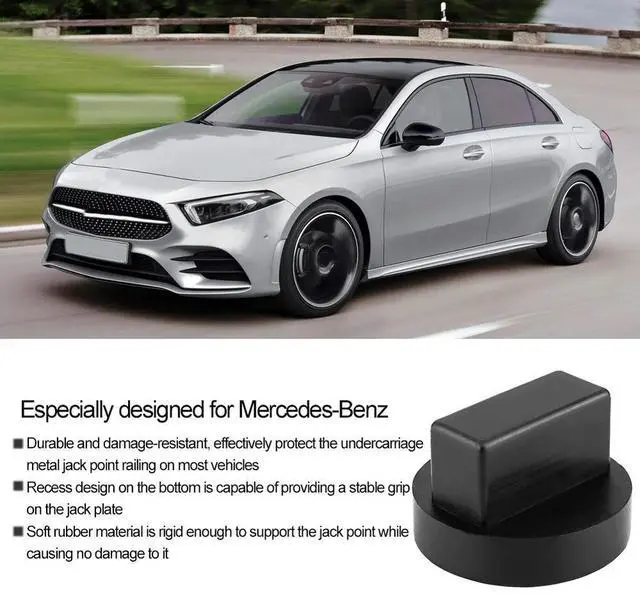 Alt view image 6 of 7 - Rubber Slotted Frame Adapter Vehicle Jacks Adapter Frame Protector Rail Floor Jack Support for Mercedes Benz Car Accessories