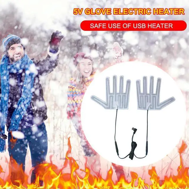 Alt view image 7 of 7 - Practical USB Heated Gloves Pad Winter Warm Five-Finger Gloves Heating Pad Electric Heating Film Mitten Heating Sheet