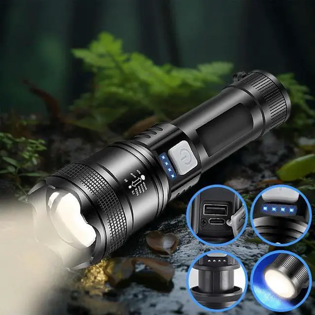 Alt view image 7 of 7 - XHP50 Handheld LED Flashlight Power Display Super Bright Flashlight 300LM Powerful Zoom Lamp Mobile Power Bank for Power Outages