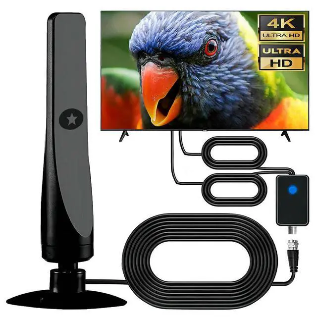 Alt view image 6 of 7 - TV Digital Antenna with Signal Booster HD Antenna 50 Miles Range Suction Cup TV Antenna 25DBI Plug Play for Digital TV