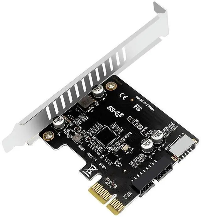 Alt view image 6 of 7 - Computer PCI-E To USB 3.0 PCIE Expansion Controller Card 19PIN PCI-E To USB 3.0 TYPE-E Expansion Card