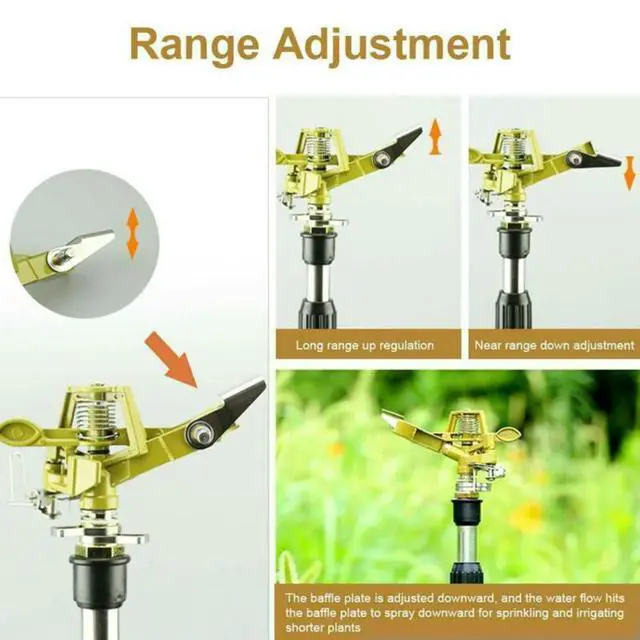 Alt view image 5 of 7 - 1/2/3/4pcs Professional Garden l Sprinkler 360 Degree Adjustable Rotating Water Nozzle Impulse Sprayer For Irrigation System