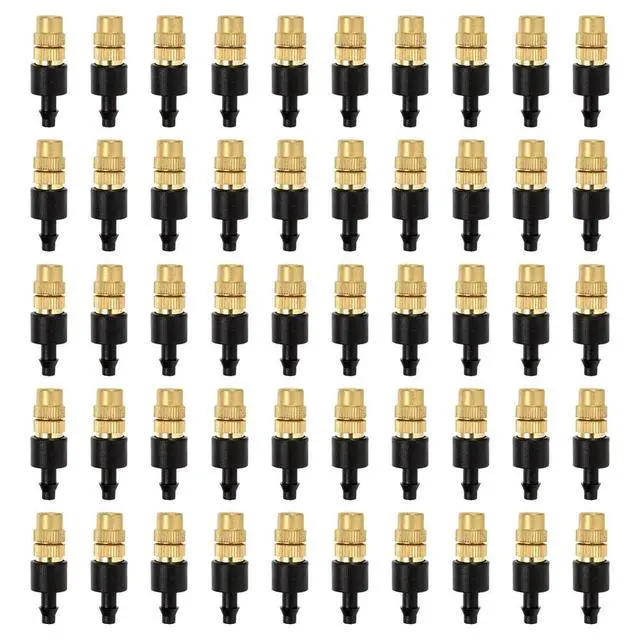 Alt view image 6 of 7 - 50Pcs Misting Nozzles Adjustable Brass Spray Nozzle Garden Hose Sprinkler Head Atomizing Nozzle for Gardening Watering