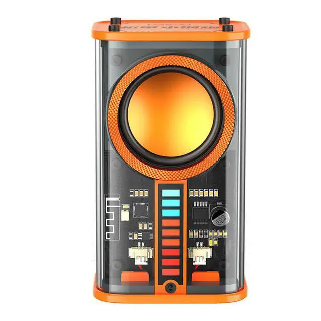 Alt view image 6 of 7 - K07 Transparent Mecha Music Speakers Bluetooth-compatible 5.0 USB Wireless Stereo Speaker Built-in MIC Hands-free Call for Party