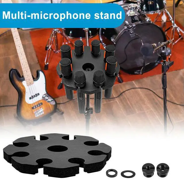 Alt view image 5 of 7 - 8-Slot Mic Stand Mount Detachable Multi Microphone Rack Wear Resist Microphones Organizer Microphone Accessories