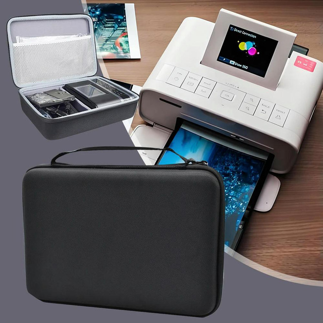 Custodia Rigida Per Stampante Canon SELPHY CP1500/CP1300/CP1200 – Rosa, Con Tracolla E Scomparti Per Accessori