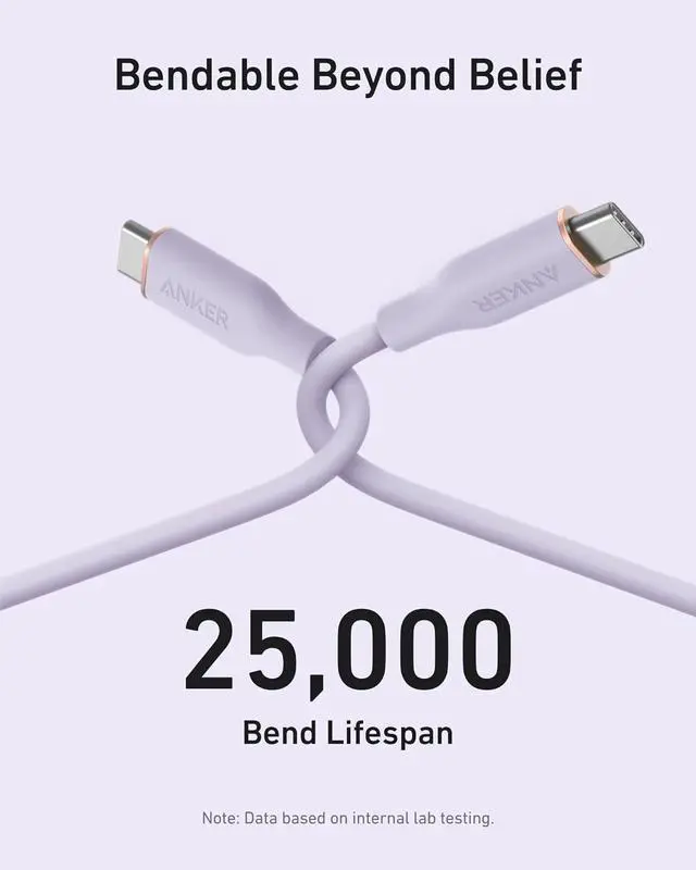 Alt view image 5 of 6 - USB C Cable Type C Fast Charging Flow Cord for iPhone 1716/15 Series MacBook Pro 2020 and More (USB 2.0 240W 1 Pack Purple 6FT)