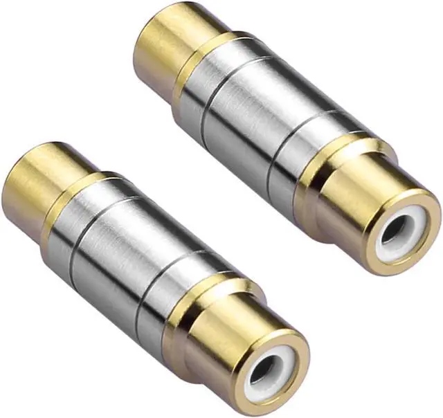 Alt view image 8 of 14 - 2Pcs RCA Female to Female Coupler Gold Plated Video and Audio Female Adapters Barrel connectors Extend RCA Cables