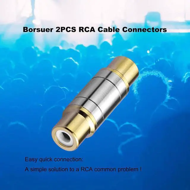 Alt view image 14 of 14 - 2Pcs RCA Female to Female Coupler Gold Plated Video and Audio Female Adapters Barrel connectors Extend RCA Cables