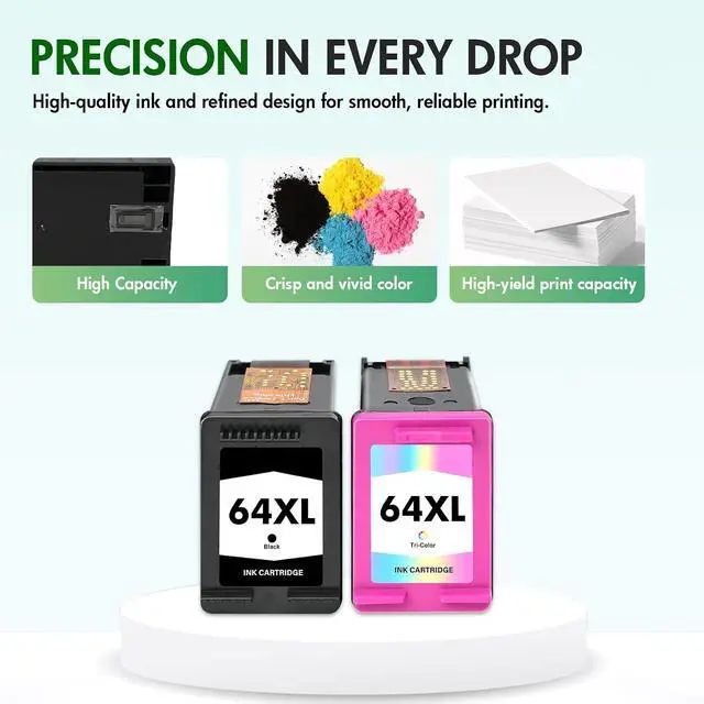 Alt view image 6 of 7 - inkalfa 64XL 64 XL 7855 7900e Black and Color Ink Cartridge Combo Pack