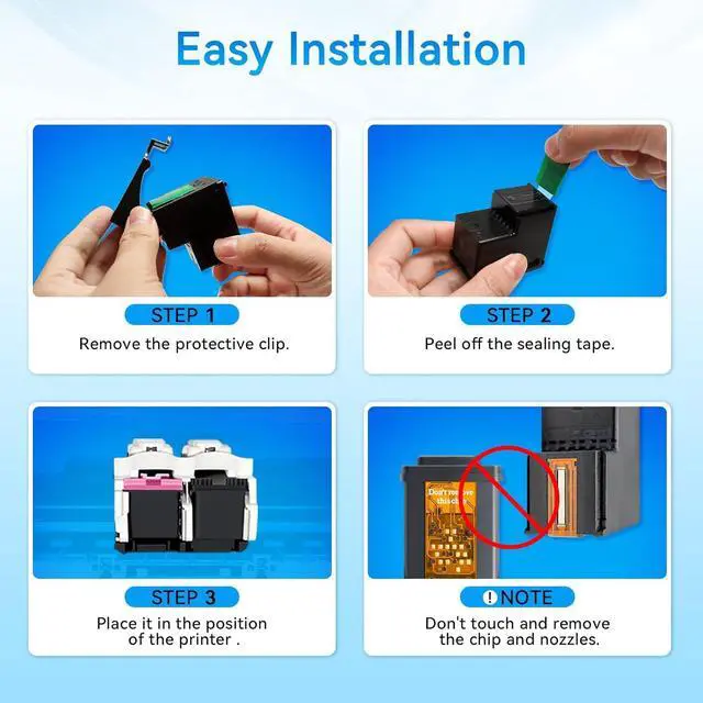 Alt view image 6 of 7 - 67XL Ink Cartridges Black/Color Combo Pack Compatible for HP Ink 67 67XL Printer Ink 67 Fit for DeskJet 4155e 2855e 2755e 2700 2700e 2800e 4100 Envy 6055e 6455e 6000 6400 Printer