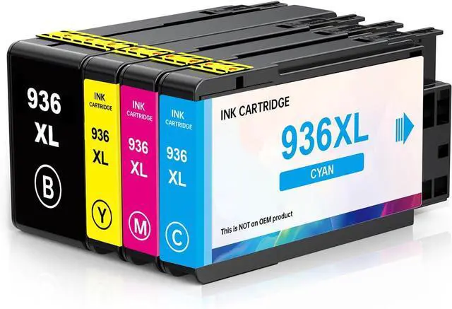 Main image of 936 High Yield Ink Cartridges (4-Pack) Compatible for HP 936e XL | Works with : OfficeJet Pro 9110b, 9120b, 9130b OfficeJet Pro Wide Format 9720/9730 | Eligible for Instant Ink (4P BK/C/M/Y)