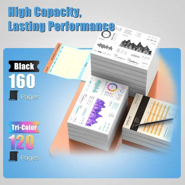 Alt view image 3 of 7 - 68 Ink Cartridges for Envy 6155e 6555e 6555 e 6155 e Ink Combo Pack Compatible with Hp 68 68e Ink Cartridges for Envy 6155e, 6555e, 6552e, 6558e, 6152e 6552 6558 6152 e Printer (1 Black, 1 Tri-Color)