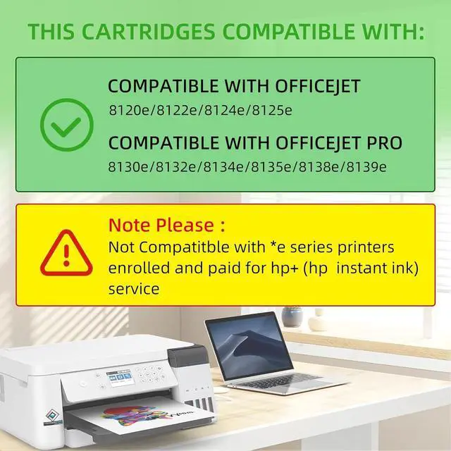 Alt view image 2 of 7 - 923e 923XLInk Cartridges with Chip 4-Pack High Yield for HP 923 923e Ink Compatible for HP OfficeJet Pro 8135e 8138e 8139e 8122e 8120 8123 8130 8133 Printers (1Black 1Cyan 1Magenta 1Yellow)
