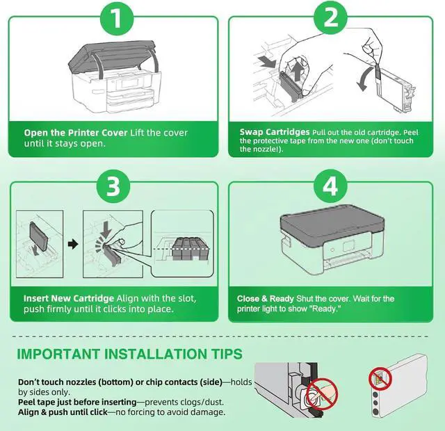 Alt view image 4 of 7 - Ankink Compatible 952XL Ink Cartridge Replacement for HP 952 XL 4 Combo Pack (Black, Cyan/Magenta/Yellow) to use with Officejet Pro 8710 7740 Printers 8720 8702 8210 7720 8715 8730 8740 8216 8725
