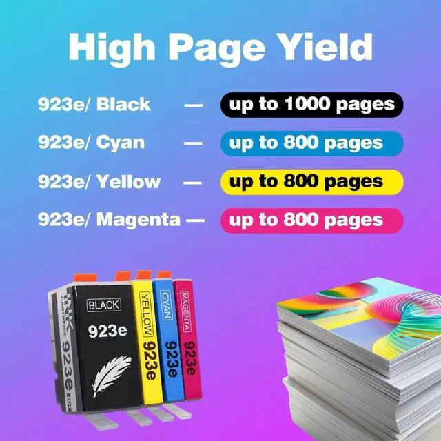 Alt view image 5 of 6 - 923e 923XL Black Replacement for HP 923 Black Ink Cartridgs for HP Printers Office Jet Pro 8125e 8135e 8138e 8139e 8130 8130e Series OfficeJet 8122e 8120 Series Printer(1 Pack 923 XL)