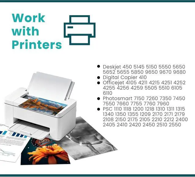 Alt view image 3 of 6 - 56 57 Ink Cartridges 2-Pack Replacement for HP 56 57 Ink C6656AN C6657AN for Deskjet 450 5150 5550 Officejet 5510 6110 Photosmart 7150 PSC 1110 1200 2400 Series Printers 56XL 57XL Ink, Standard Yield