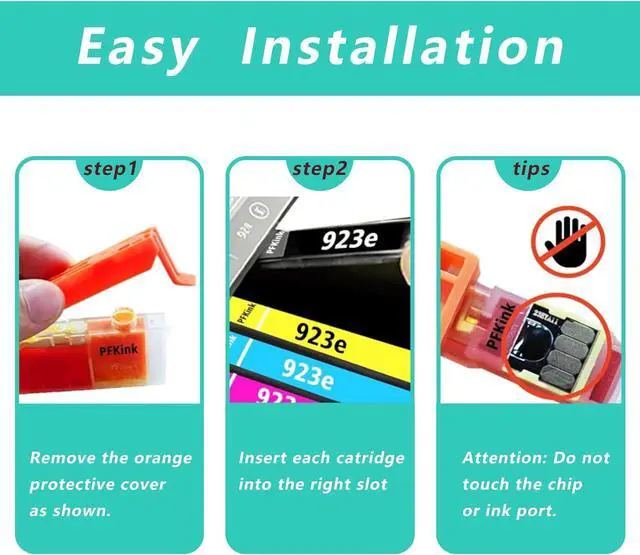 Alt view image 5 of 6 - 923XL 923e Ink Cartridges Combo Pack: Replacement for HP 923XL 923e Ink Cartridges for OfficeJet Pro 8120 8130 8122 8124 8125 8132 8134 8135 8138 8139 Printers(4 Color)
