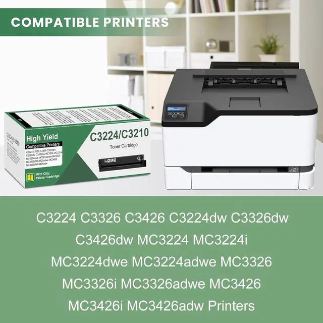 Alt view image 2 of 6 - MC3426 C3210 C3224 Cyan Toner Cartridge (with New Chip) Replacement for Lexmark C3426 C3224 C3210 C3210C0 for C3224 C3326 C3426 MC3224 MC3326 MC3426 C3224dw Printer, 1 Pack MC3426 Cartridge