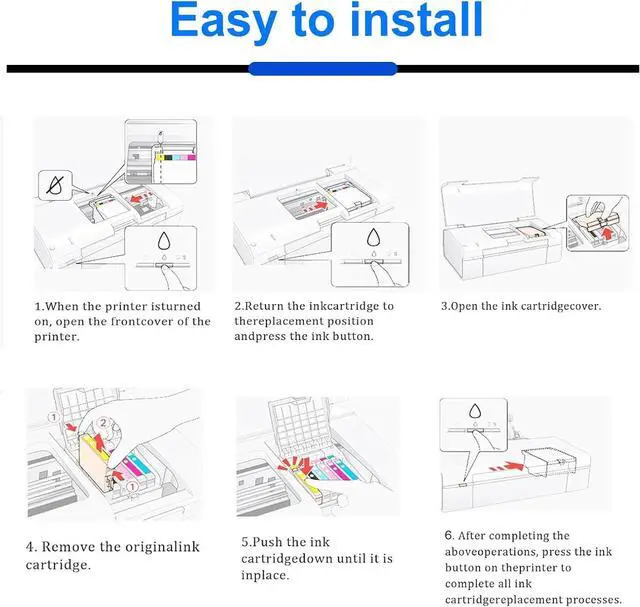 Alt view image 6 of 7 - 925XL Ink Cartridge Color Combo PackReplacement 925XL for HP OfficeJet Pro 8120 Ink Cartridges Printer 4-Pack