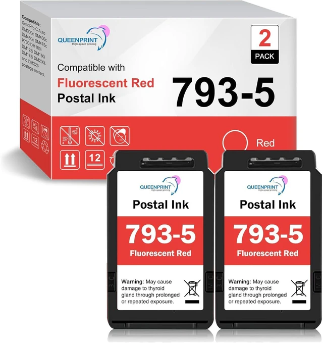 Main image of 793 5 793-5 Ink Cartridge Replacement for Pitney Bowes 793-5 Red Ink Cartridge for DM200 DM100 and SendPro C and SendPro+ 2-Pack 35ml