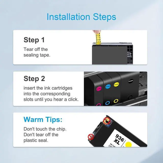 Alt view image 6 of 7 - 936e 936XL Ink Cartridge Replacement for Hp 936 Ink Cartridges Combo Pack for HP OfficeJet Pro 9125e 9120e 9730e 9135e 9122e 9128e 9110b 9120b 9130b 9130e Printers (4 Pack)