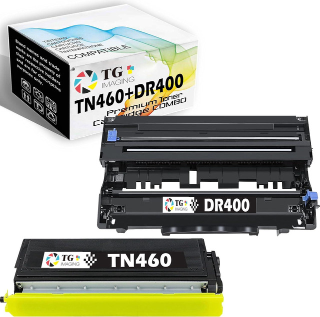 TONERTOP 2-Pack Combo: Black Toner (TN-460) & Drum (DR400) For Brother Intellifax