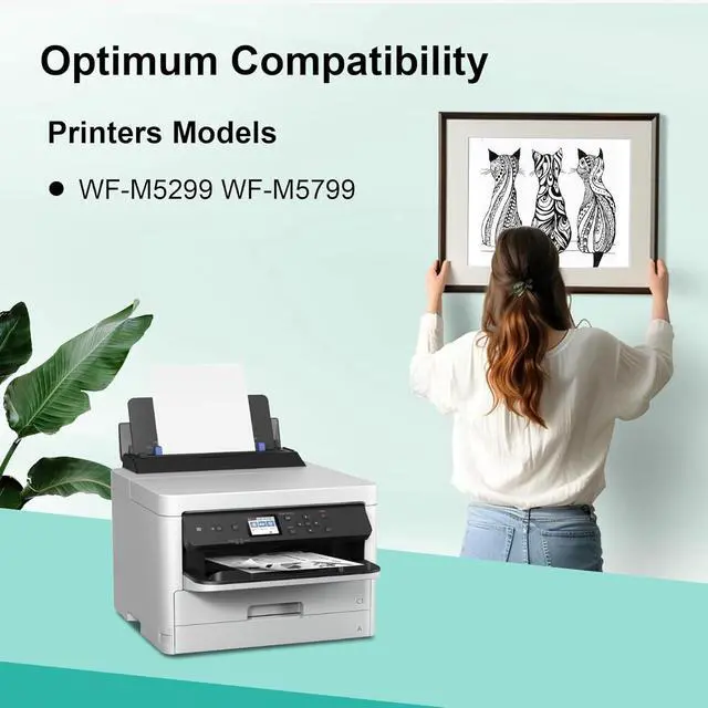 Alt view image 4 of 7 - Remanufactured M02120 Standard Capacity Black Ink Cartridge M02 Replacement for Workforce Pro WF-M5799 WF-M5299 (2 Pack)