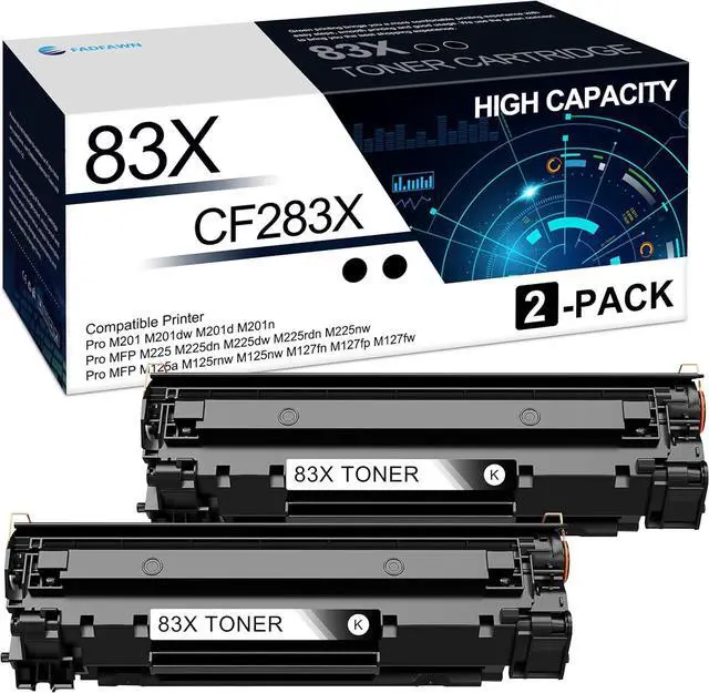 Main image of 83X Toner Cartridge High Yield 2 Pack - Compatible CF283X 83X Black Toner Cartridge Replacement for HP Pro M201dw M201d M201n MFP M225dn M225dw M225nw M125rnw M125nw M127fn M127fw Printers