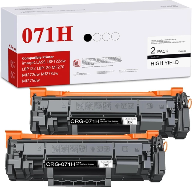 Main image of 071H CRG071H High Capacity Toner Cartridge Replacement for Canon 071 Black Toner Cartridge for Imageclass LBP122dw LBP122 LBP120 MF270 MF273dw MF272dw MF275dw Printer (Black, 2Pack)