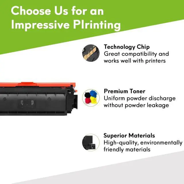 Alt view image 4 of 6 - W9060MC Toner Cartridge 4-Pack for HP Color LaserJet E55040 Managed MFP E57540 Series Compatible Replacement W9060MC W9061MC W9062MC W9063MC (BK/C/M/Y)