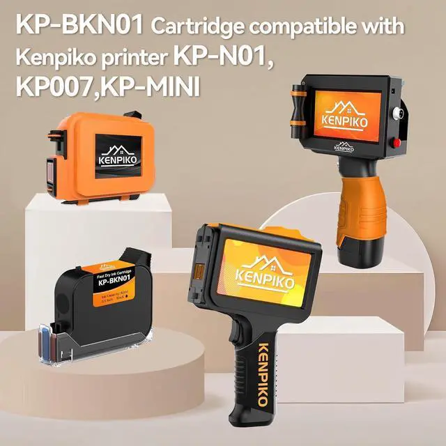 Alt view image 2 of 5 - 0.5inch/12.7mm Black Fast Dry Ink Cartridge KP-BKN01 for Handheld Inkjet Printer KP-N01, 42ml Solvent Quick-Drying Ink Cartridge Replacement - Black