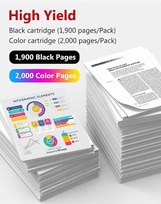 Alt view image 3 of 6 - 4-Pack CRG131 CRG-131H High Yield Toner Cartridge Set (1 Black, 1 Cyan, 1 Magenta, 1 Yellow) - Replacement for Canon 131/131H Toner, Works with imageCLASS MF8280Cw MF624Cw MF628Cw LBP7110Cw MF8230Cn