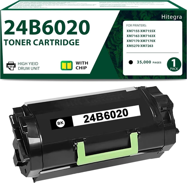 Main image of High Yield 24B6020 Toner Cartridge Remanufactured Black Toner Replacement for Lexmark 24B6020 Toner Work with XM7155 XM7155X XM7163 XM7163X XM7170 XM7170X XM5270 XM7263 Printer Black Toner, 1-Pack