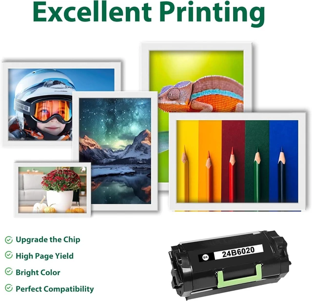 Alt view image 4 of 6 - High Yield 24B6020 Toner Cartridge Remanufactured Black Toner Replacement for Lexmark 24B6020 Toner Work with XM7155 XM7155X XM7163 XM7163X XM7170 XM7170X XM5270 XM7263 Printer Black Toner, 1-Pack