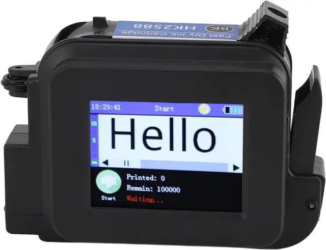 Alt view image 2 of 7 - Generic Handheld Inkjet Printer, Handheld Printer Inkjet Pocket Adjustable Printing Height 0.1 0.5in/1in Touch Screen Coder with Fast (Black)