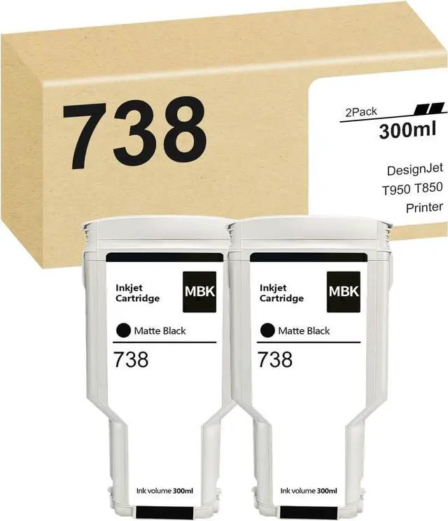 Main image of 738 300-ml Black 498N8A (2-Pack) Replacement for HP 738 Ink Cartridge Black